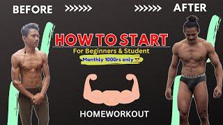 How to start workout for beginner? diet, workout, time management, in low budget 1000 monthly #diet