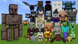 Netherite Golem vs Every mob in Minecraft - Minecraft mob battle - Netherite Golem vs All Mobs