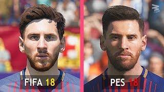 FIFA 18 Vs PES 18: Barcelona Faces Comparison