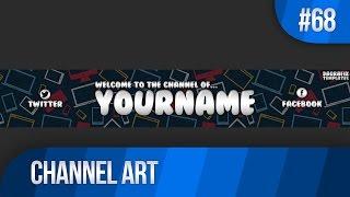 Simple Channel Art Template 68 - Free Photoshop Download