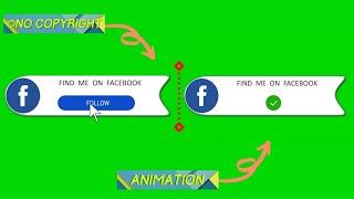 Facebook Follow Button Green Screen | Animated Facebook Green Screen | FB Animation | Green Bazaar