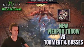 New Weapon Throw Barb vs Torment 4 Uber Lilith & Zir - Season 6 Diablo 4