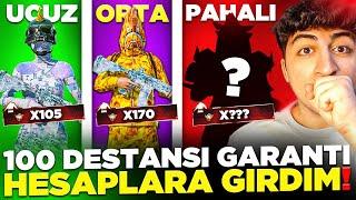 UCUZ ORTA PAHALI RANDOM İZLEYİCİ HESAPLARINA GİRDİM! (100 DESTANSI GARANTİ HESAPLAR!) - PUBG Mobile