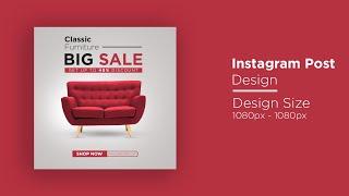 Instagram post design | Furniture social media banner design in Adobe Photoshop cc