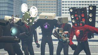 PROJECTORMAN BOSS VS CAMERAMAN BOSS VS BOOMBOXMAN BOSS VS SPEAKERMAN BOSS!! (Garry's Mod)