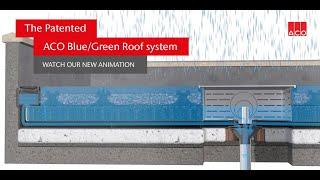 The ACO Patented Blue Roof Attenuation System - Inverted hard and warm green roof animation