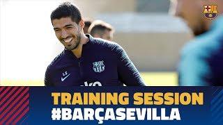 Sergio, Suárez and Sergi Roberto, back in training