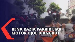 Puluhan Ojol Panik Motornya Terjaring Razia Parkir Liar