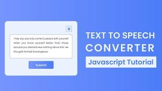 Text To Speech Converter | Javascript Project With Source Code
