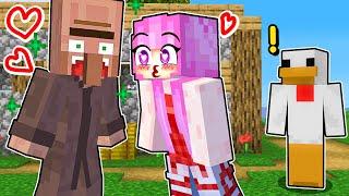 Une FILLE DRAGUE des Villageois au VILLAGE sur Minecraft !