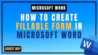 How To Create Fillable Form In Microsoft Word | Easiest Way | MS Word