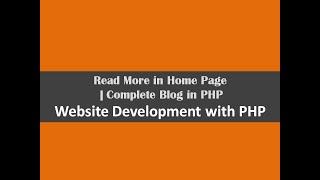 Read More in Home Page Complete Blog in PHP part13