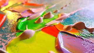 How To Paint Bright Abstract Painting | Fun With Acrylics | Step By Step | Art Tutorial