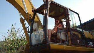 Wife goes ballistic on excavator!!