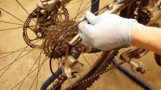 How to service ( lubricate ) a bicycle derailleur cable. ( No Tools ) adjust cables