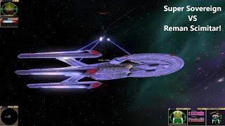 Super Sovereign VS Reman Scimitar | Star Trek Ship Battle | Bridge Commander |