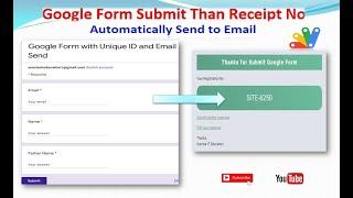 How to Google Form Submit Than Receipt No Automatically Send to Email II Advance Google form