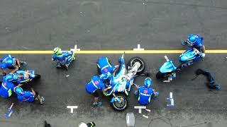 Iannone's crash in pitlane Czech GP Brno 2017 view from the top of the box