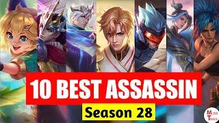 Top 10 best Assassin for solo Rank season 28 mobile legends | best Heroes for solo rank in mlbb 2023