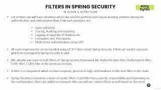 8.65   Introduction to Filters in Spring Security and the sample use cases