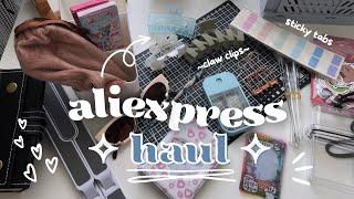 an aesthetic aliexpress haul | stationery, organizers, hair clips, kpop + more 