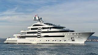 PROJECT X - @goldenyachts8059 Built 88m SuperYacht Docking In Gibraltar