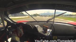 Ferrari 458 GT2 full lap Nurburgring, Onboard, loud sounds