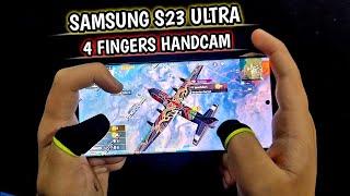 SAMSUNG S23 ULTRA PUBG MOBILE 4-FINGERS CLAW + GYRO | HANDCAM GAMEPLAY