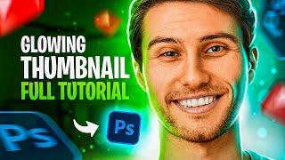 Make Glowing youtube thumbnails in Photoshop | Full Tutorial