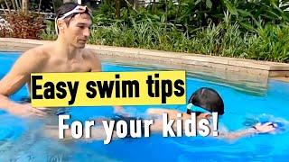 Mika learn to swim Episode 7 ‍️ Teach Swimming to your kids, blow bubbles, crawl and swim alone