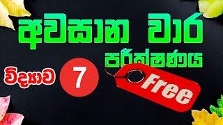 7 විද්‍යාව - අවසාන වාර පරීක්ෂණය | Grade 7 Science - 3rd term test