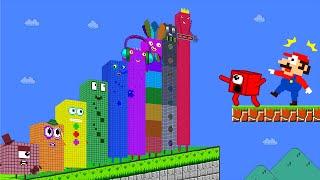 Mario and Numberblocks 1 vs the Giant Biggest Zombie Numberblocks Maze | Game Animation