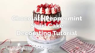 Chocolate Peppermint Swirl Cake Decorating Tutorial