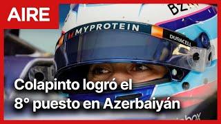  Colapinto hizo historia en F1: terminó 8° en el Gran Premio de Azerbaiyán 