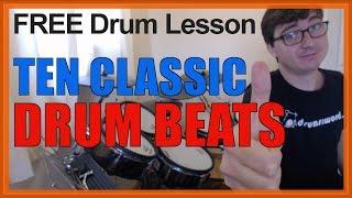 10 Classic & Famous Drum Beats | Free Video Drum Lesson & Notation - www.DrumsTheWord.com