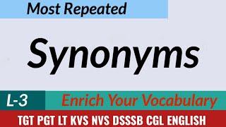 Synonym in English || Million Minds English ||TGT PGT English || Lecture 3 ||
