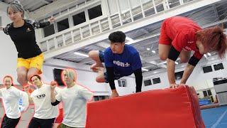 Teach parkour to a famous Japanese gymnast.