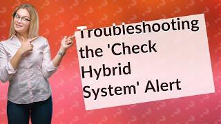 Why Does My 2010 Toyota Prius Display a 'Check Hybrid System' Alert with Various Warning Lights?