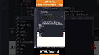 HTML Tutorial - Lesson 43: Background Image on a Page #shorts  #html5 #coding #htmltutorial