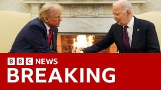 Joe Biden congratulates Donald Trump as pair shake hands in Oval Office | BBC News