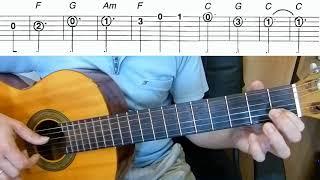 Guitar lesson - Can't Help Falling in Love - Elvis Presley - Easy Guitar melody tutorial + TAB