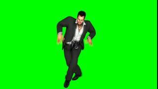 Man Walking and Dancing   green screen video ...