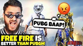 AJ FF Trolling PUBG Mobile Players  | Free Fire Vs PUBG Mobile Version 3.7