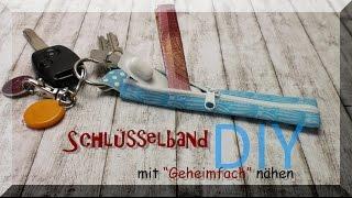 Schlüsselband mit Reißverschlussfach selber nähen - DIY