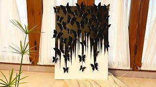 Easy acrylic painting/decorative painting with embossed butterflies