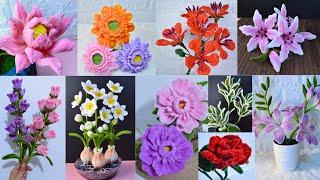 10 Amazing Pipe Cleaners flower tutorial | Learn how to make flower with chenille wire