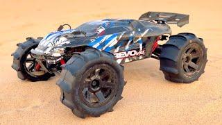 1/16 Traxxas E REVO VXL with PADDLES Takes on The TEXAS SAND DUNES!!!