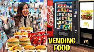 Living on VENDING MACHINE Foods for a DAY 24 Hours 