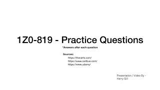 Java 11 Certification 1Z0-819 Practice Question and answers - Part - 1