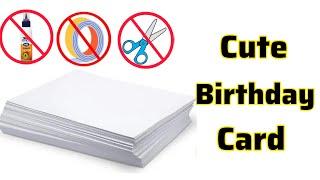 Easy & Beautiful white paper Handmade Happy Birthday Greeting Card making 2024 | DIY Birthday Card